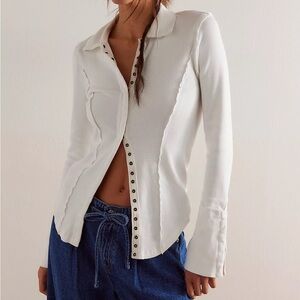 Free People We The Free white snap top